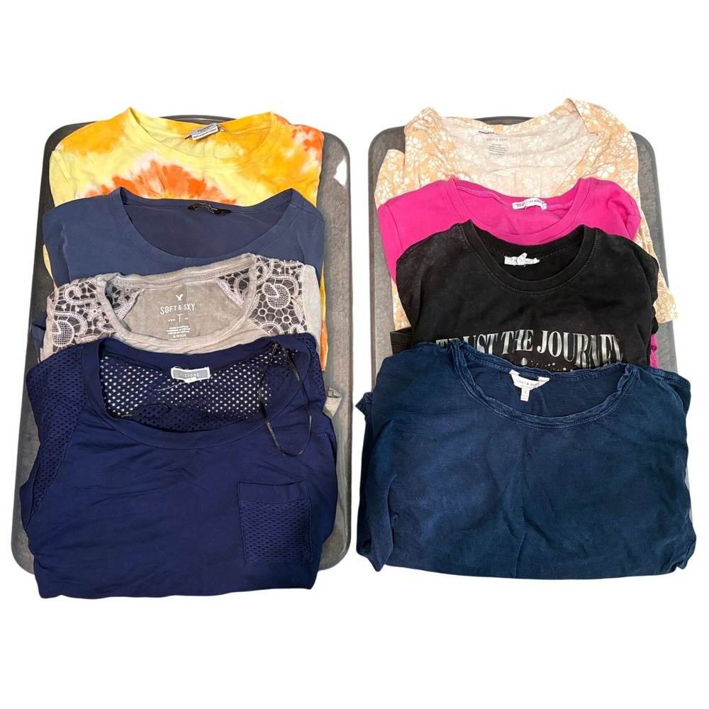 American Eagle Lucky Brand MNG Womens Size Small T-Shirt Bundle Lot of 8 Tops